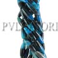 BEADS AGATE LONG OVAL BLUE BLACK BE1017