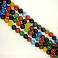 BEADS AGATE ROUND MIXED COLOR 12MM BE4352