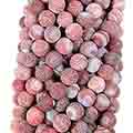 BEADS AGATE FROST ROUND 12MM BE6839-PEACH