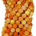 BEADS AGATE FROST ROUND 10MM BE8459-ORANGE