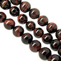 BEADS TIGER EYES ROUND MAROON 12MM BE8691