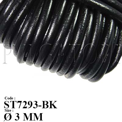 LEATHER CORD ROUND 3MM 10M/PACK ST7293-BLACK - Click Image to Close