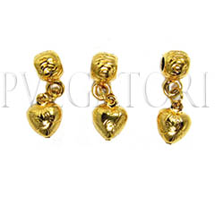 FINDINGS CHARM HEART & ROUND GOLD PLATED 7X6MM Q5 FG1617